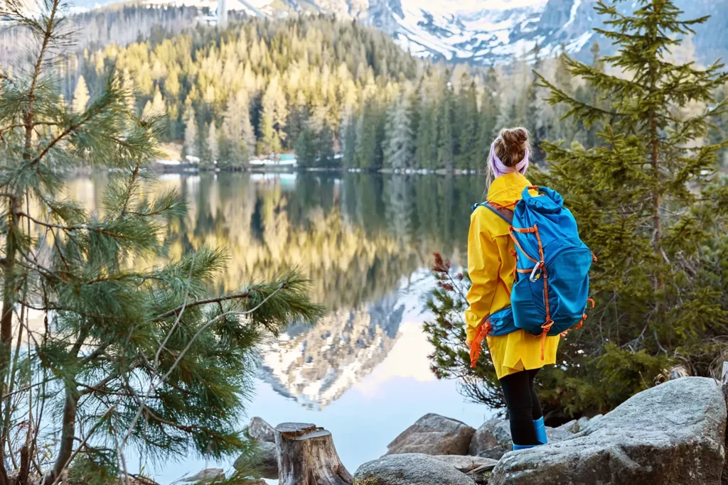 hiker admiring a view